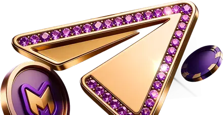 Золотой самолётик Telegram с монетой Mellstroy